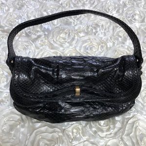 Zagliani Bag Black python leather
